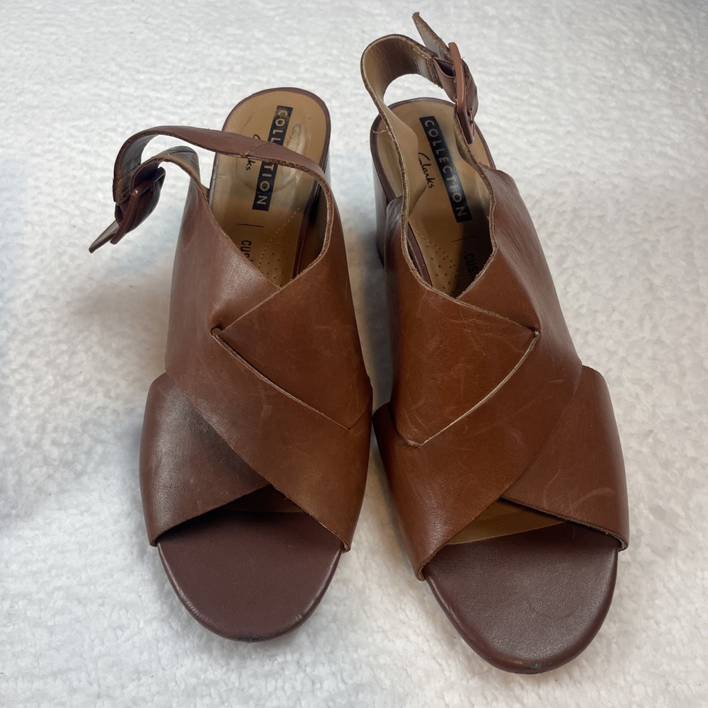 Clarks Deva Janie Tan Collection Clarke Women's Sandals Size 8 Brown Open Toes